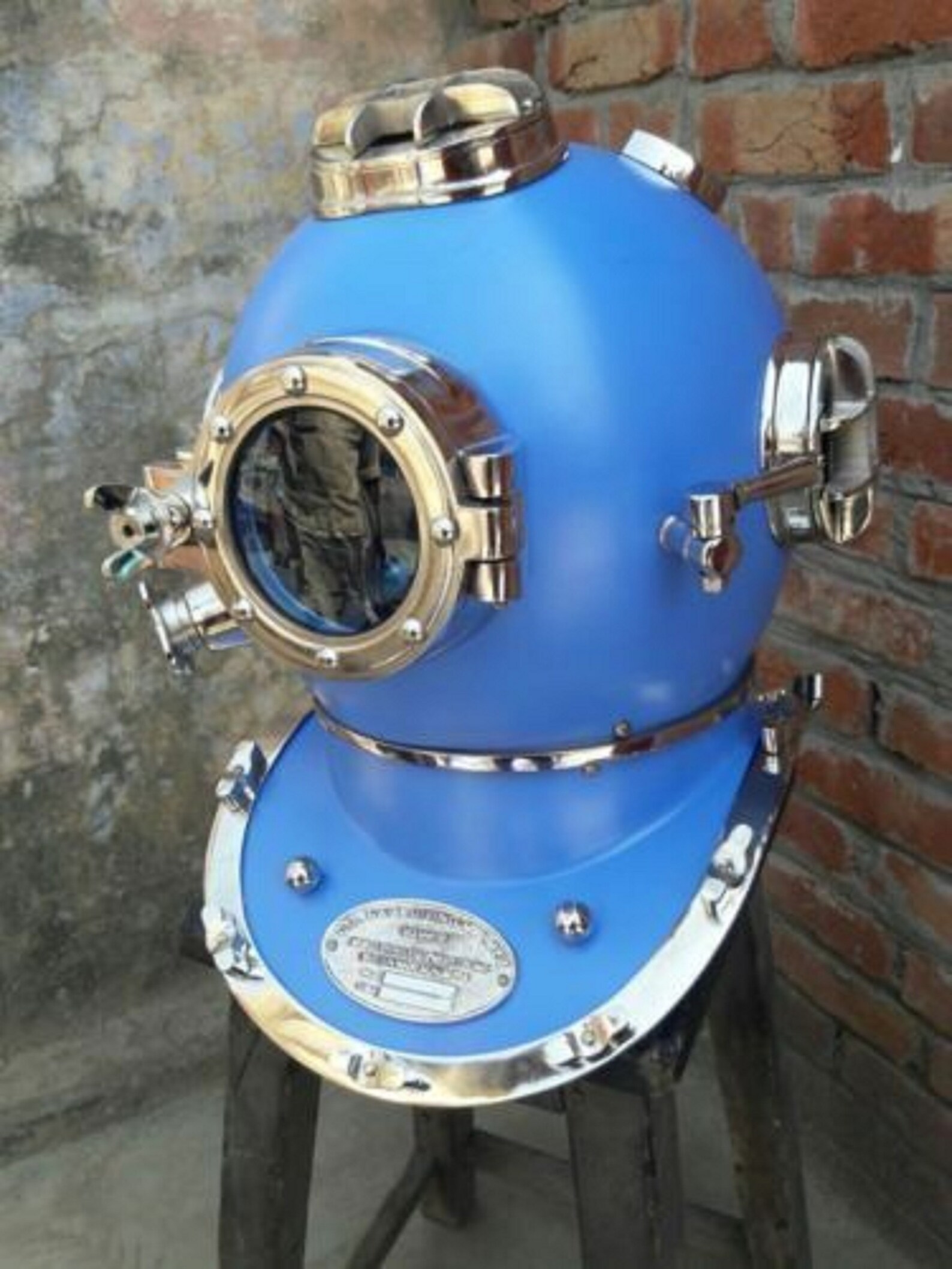Navy Blue Diving Helmet Deep Sea Scuba Boston US Navy Mark V | Etsy
