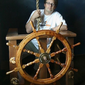 New Pirates wonderful home decor Ship Wheel | Wooden Captain Boat Gaston Turcotte Carved Steering Brass Wheel | Christmas Gift Items