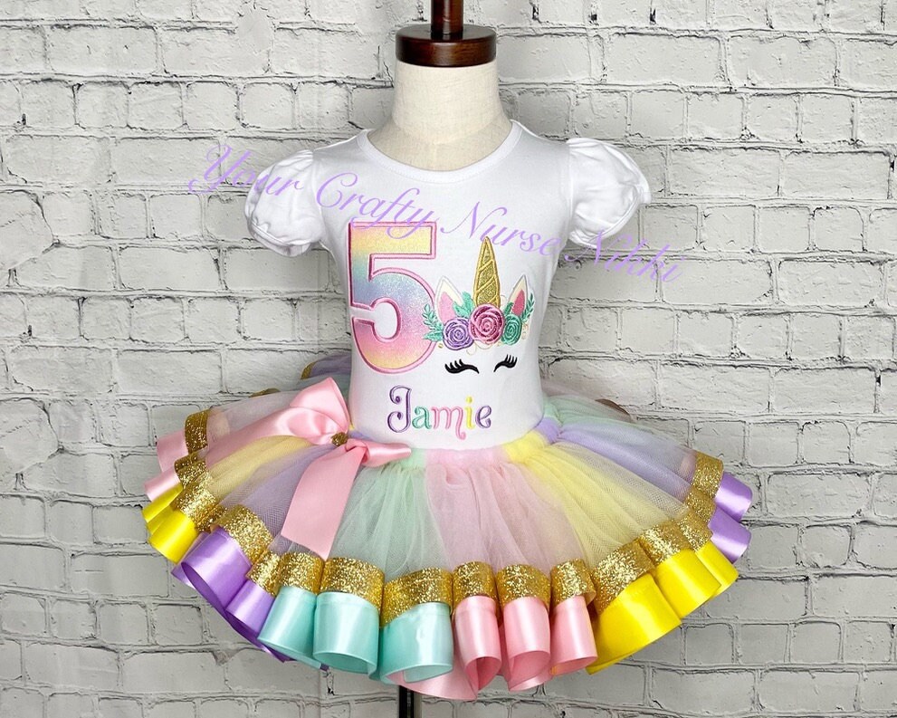 Unicorn Birthday Outfit, Flower Unicorn Shirt, Unicorn Party, Persona…