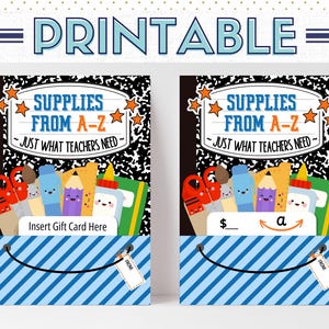 Imprimables pour la rentrée des classes, cadeau pour la rentrée des classes, cadeau de remerciement pour les enseignants, téléchargement numérique pour les enseignants, porte-cartes cadeau, PR012a