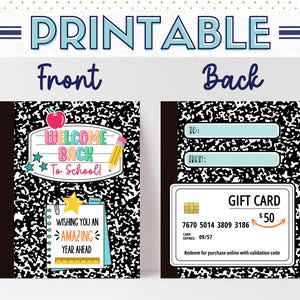 Back to School Gift Card, Teacher Appreciation Gift Card, First Day of School Gifts, Teacher Gift Card Holder, 1st Day of School Gifts