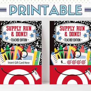Imprimables pour la rentrée des classes, cadeau pour la rentrée des classes, cadeau de remerciement pour les enseignants, téléchargement numérique pour les enseignants, porte-cartes cadeau, PR015a