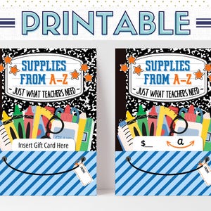 Imprimables pour la rentrée des classes, cadeau pour la rentrée des classes, cadeau de remerciement pour les enseignants, téléchargement numérique pour les enseignants, porte-cartes cadeau, PR013a