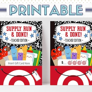 Imprimables pour la rentrée des classes, cadeau pour la rentrée des classes, cadeau de remerciement pour les enseignants, téléchargement numérique pour les enseignants, porte-cartes cadeau, PR014a