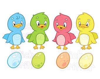 Birds and Eggs Clipart Bundle - Springtime SVG