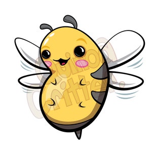 Kawaii Bumblebee Clipart For Scrapbooking Chibi Bee Digital Download Honeybee Cartoon Animal Clipart Bug Sticker Clip Art Instant Download