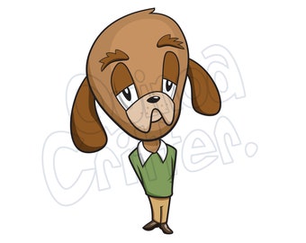 Dog Clipart - Cartoon Dog in Sweater