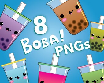 Kawaii Boba Tea Clip Art Bubble Tea Clipart Digital Graphic Coffee Milktea Cartoon Smoothie PNG