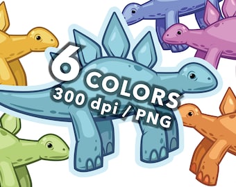 Stegosaurus Clipart Digital Download Cute Dinosaur For Boys Baby Room Birthday Scrapbooking Animal Sticker Friendly Dino PNG Kids Crafts