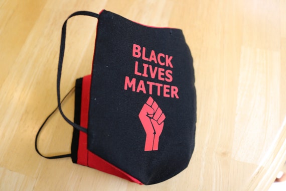 Black Lives Matter Mask Triple Layer Washable W/ Filter Pocket