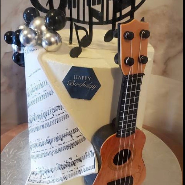 Guitar cake topper, guitar, guitarist birthday, music teacher, guitar teacher birthday, band birthday cake, lead guitar birthday