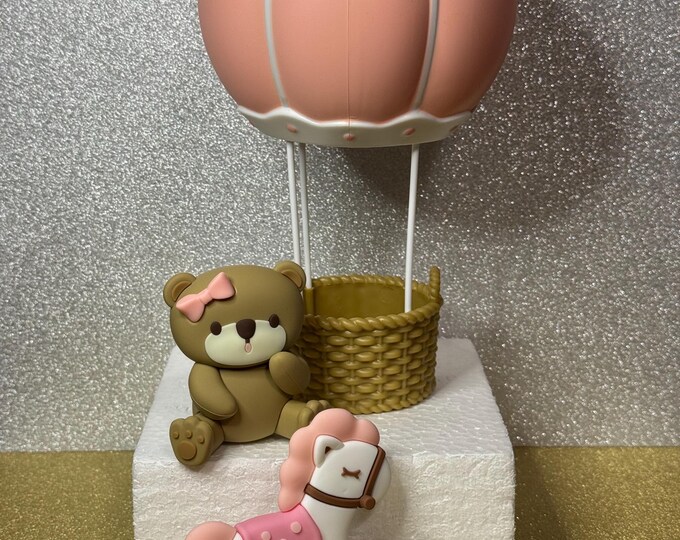 Bear and Hot Air Balloon Topper, Baby Shower Topper, Birthday Topper ...