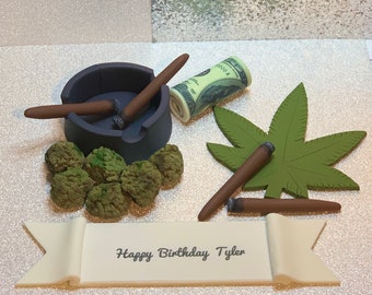 edible Marijuana cake, joints,marijuana buds, blunts,pot leaf,Mary Jane, bud jar,jar of marijuana bud,edible ashtray, cigarettes,doobie,