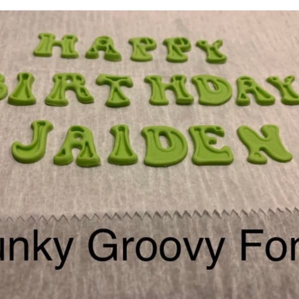 Funky Groovy 1970, 1980 cake letters, fondant letters cake decorations letters and numbers, Alphabet, Fondant letters, Cake decoration,abc