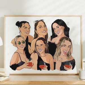 Custom headshots portrait, drawing from photo, best friends portrait, family portrait, personalised art commission, anniversary gift