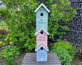 Hoogbouw vogelhuisje vogelhuisje afscheidskinderdagverblijf basisschool gepersonaliseerd