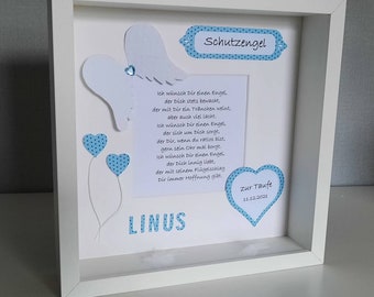Bilderrahmen Schutzengel Taufe Taufgeschenk Patengeschenk Junge