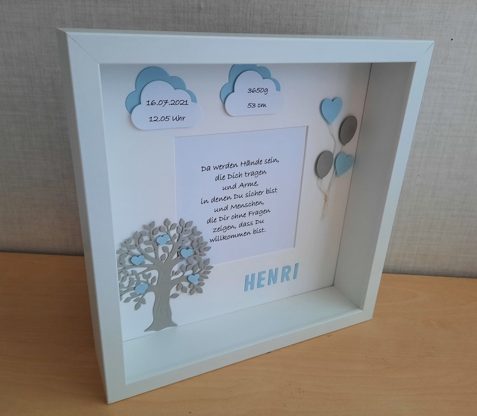 Bilderrahmen zur Geburt Taufe Bild mit Spruch personalisiert Etsy.de