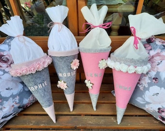 Mini cone escolar, cone de açúcar para inscrição escolar, cone de irmão com nome, presente personalizado para início da escola, menina