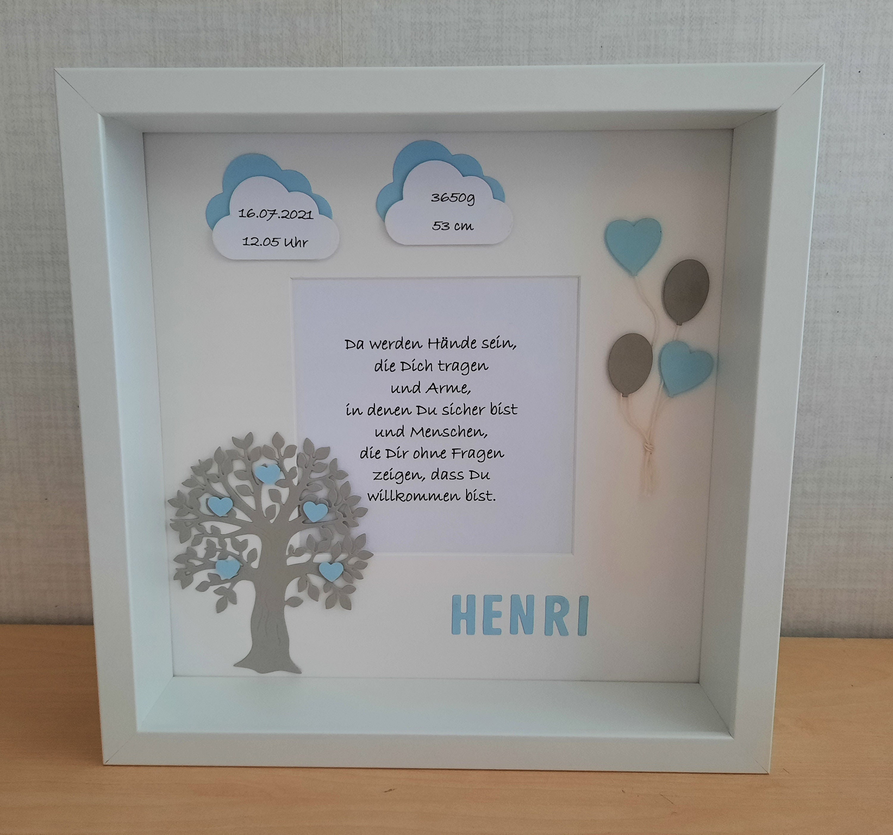 Bilderrahmen zur Geburt Taufe Bild mit Spruch personalisiert Etsy