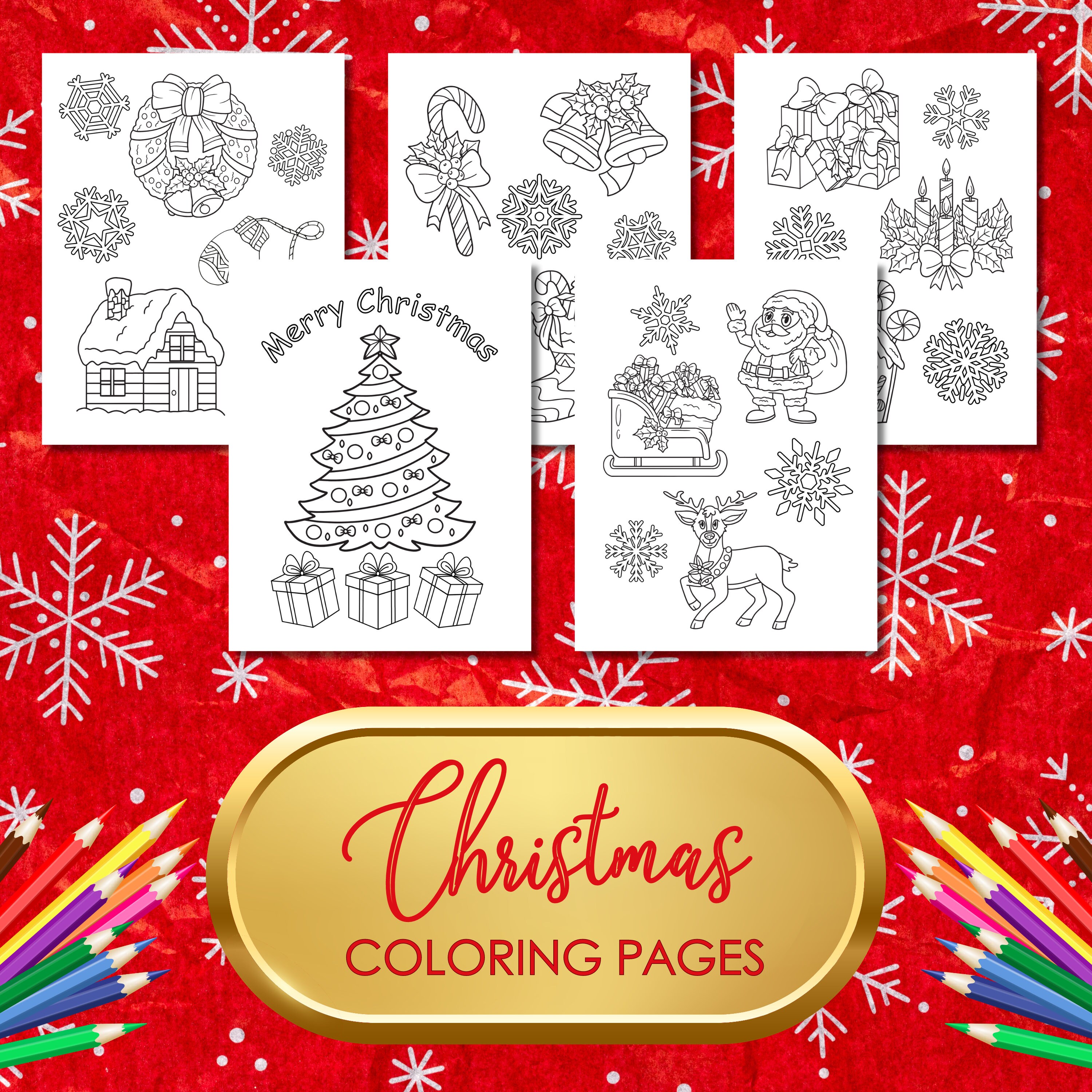 Printable Christmas Coloring Pages Christmas Coloring Book - Etsy