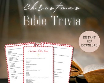 Printable Christmas Bible Trivia, Christian Christmas Trivia Game with Correct Answers, Sunday School Group Activity, Instant Download