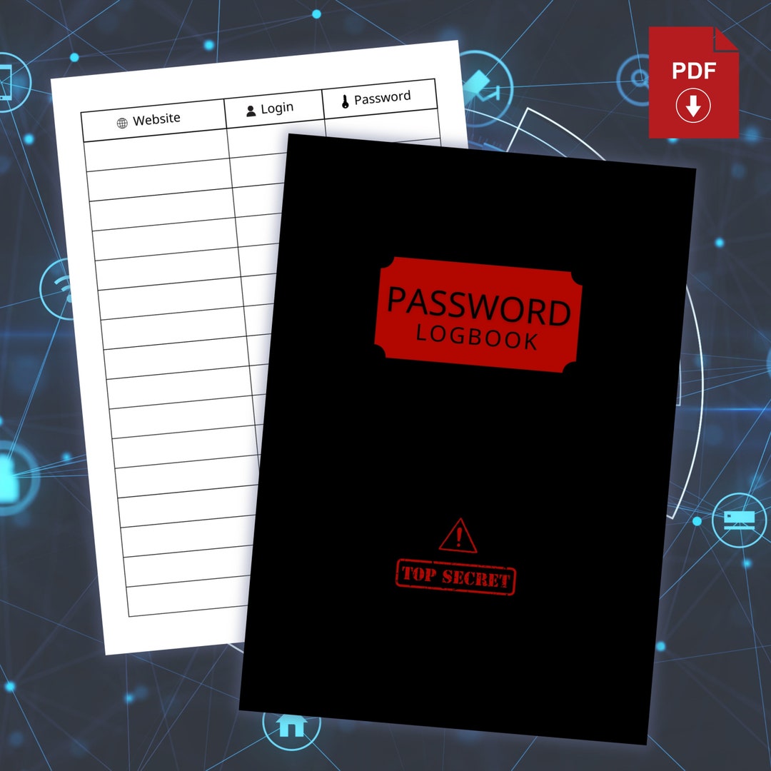 Printable Password Logbook, an Ultimate Tracker for Online Account Management, Login and ...