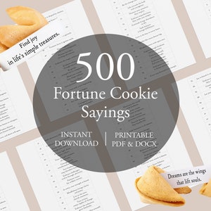 500 woorden van gelukskoekjes, afdrukbare hartverwarmende zinnen, motiverende berichten, positief denken, woorden van bevestiging, pdf en docx
