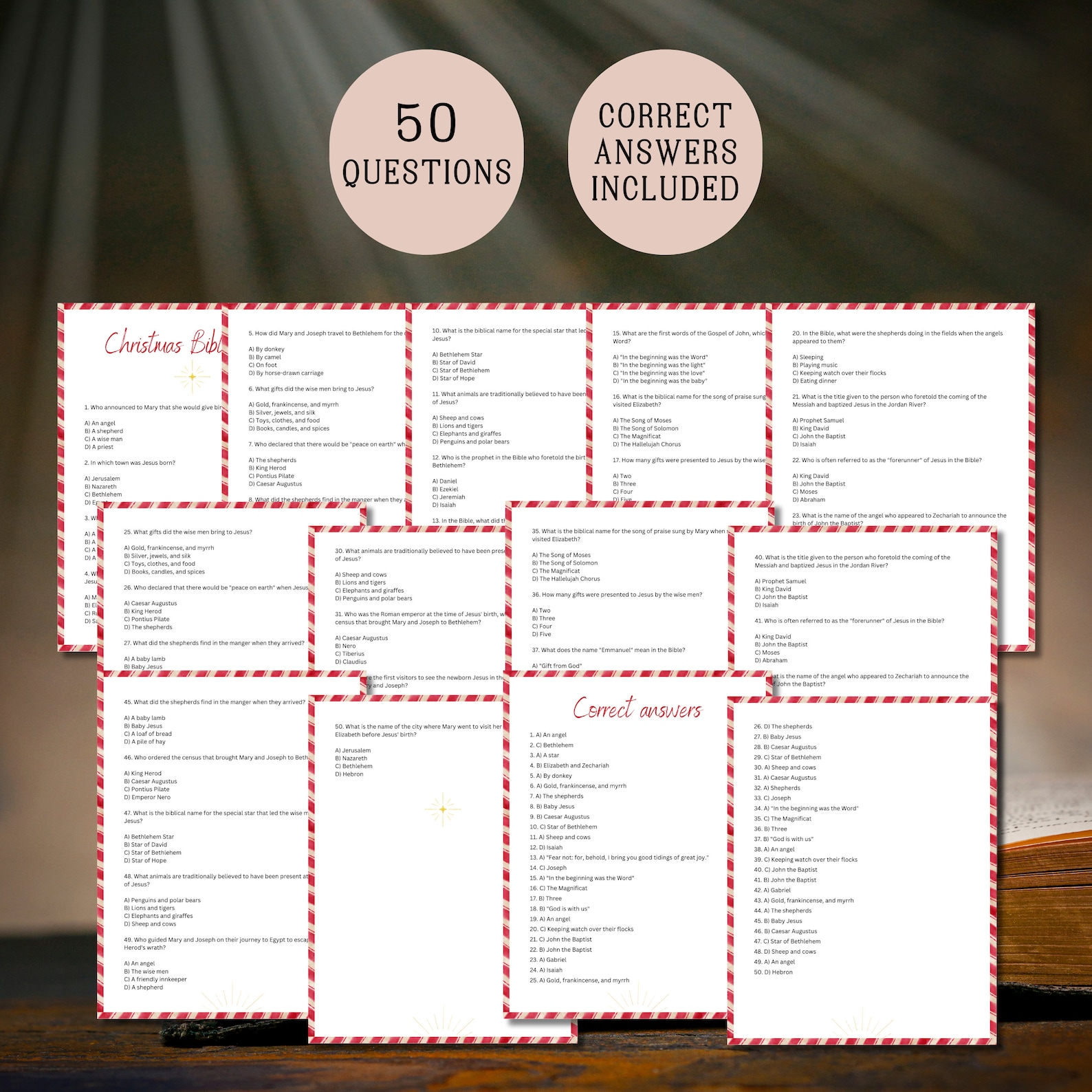 Printable Christmas Bible Trivia | Christian Christmas Trivia | Trivia ...