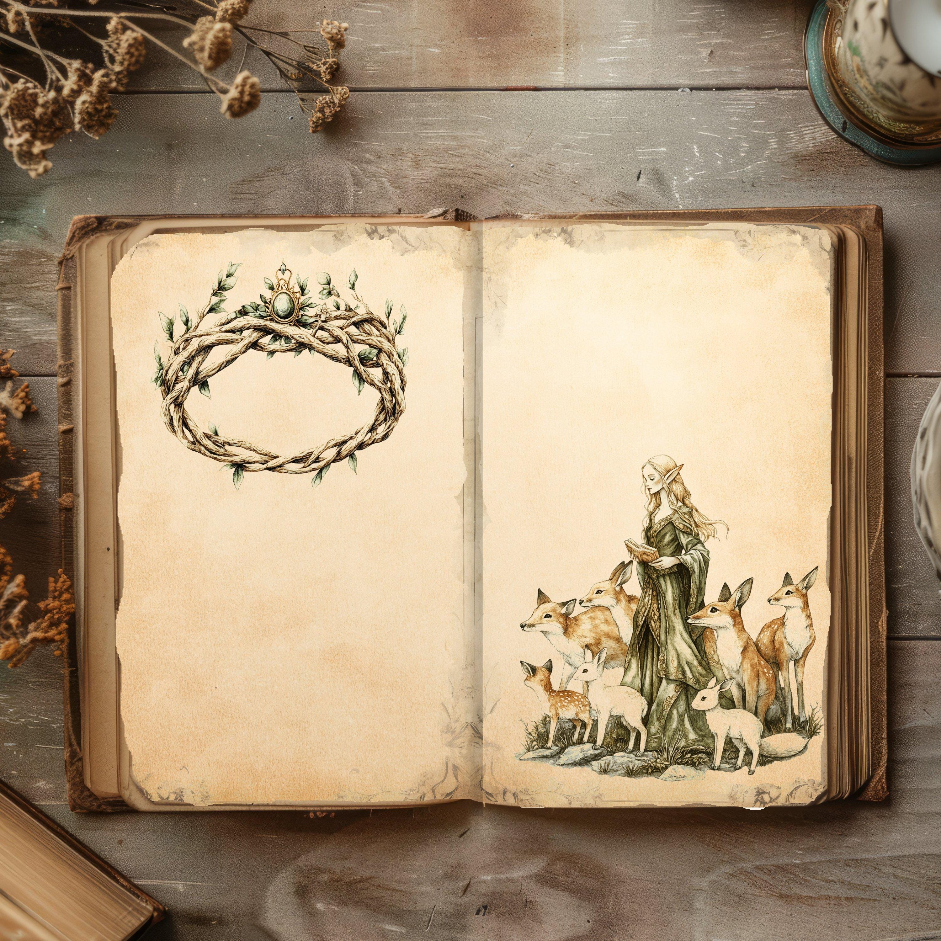 Elven Forest Junk Journal Folio Kit, Printable Fantasy Junk Journal ...
