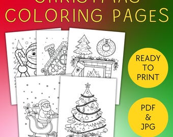Kerstkleurplaten voor kinderen, afdrukbare kerstactiviteitenwerkbladen, kerstkleurplaten, kerstvakantie-activiteiten