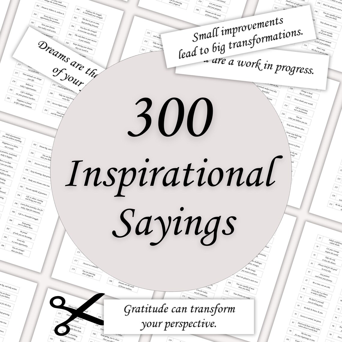 300 Printable Inspirational Sayings for Multiple Uses - Meaningful ...
