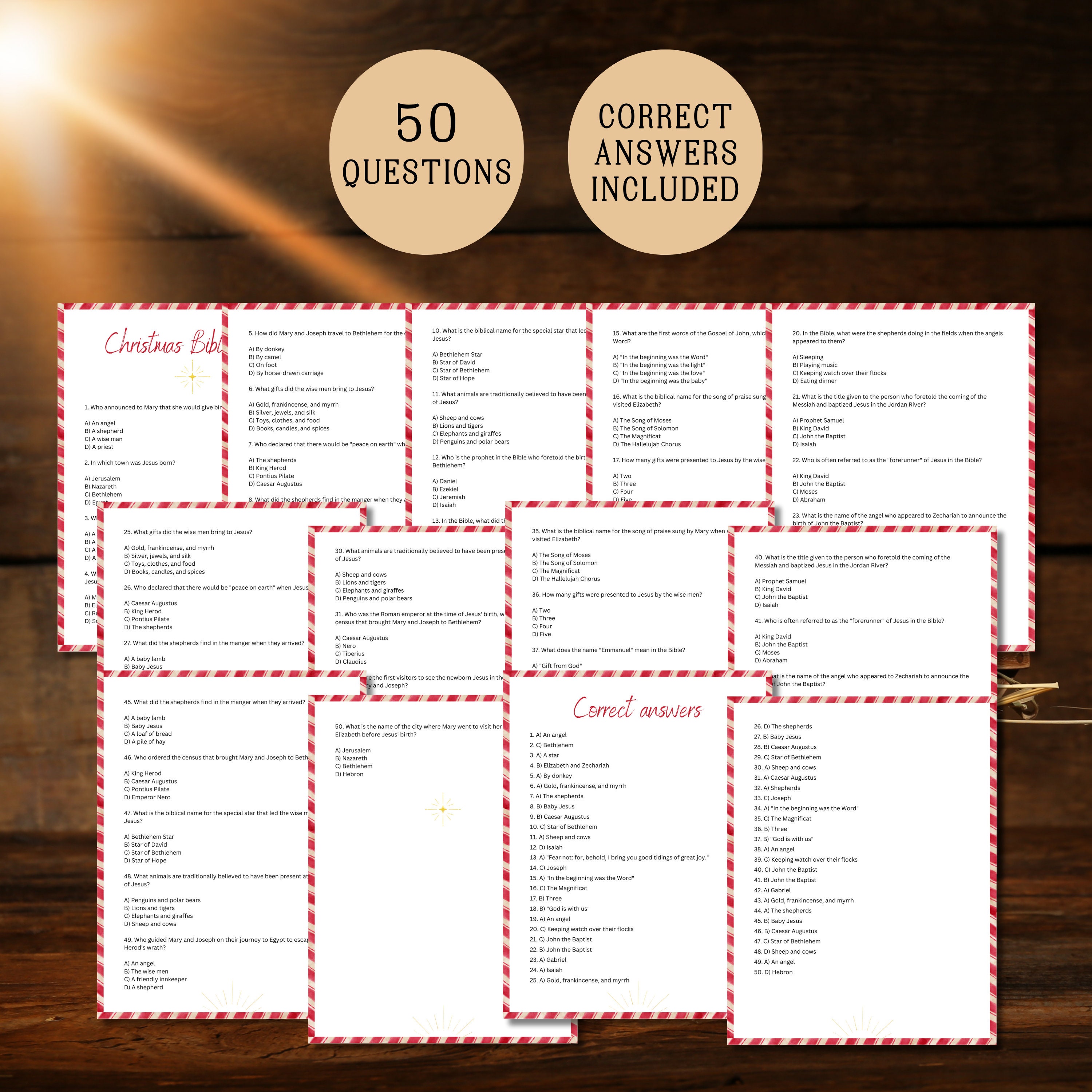 Christmas Bible Trivia | Printable Christian Christmas Trivia | Trivia ...