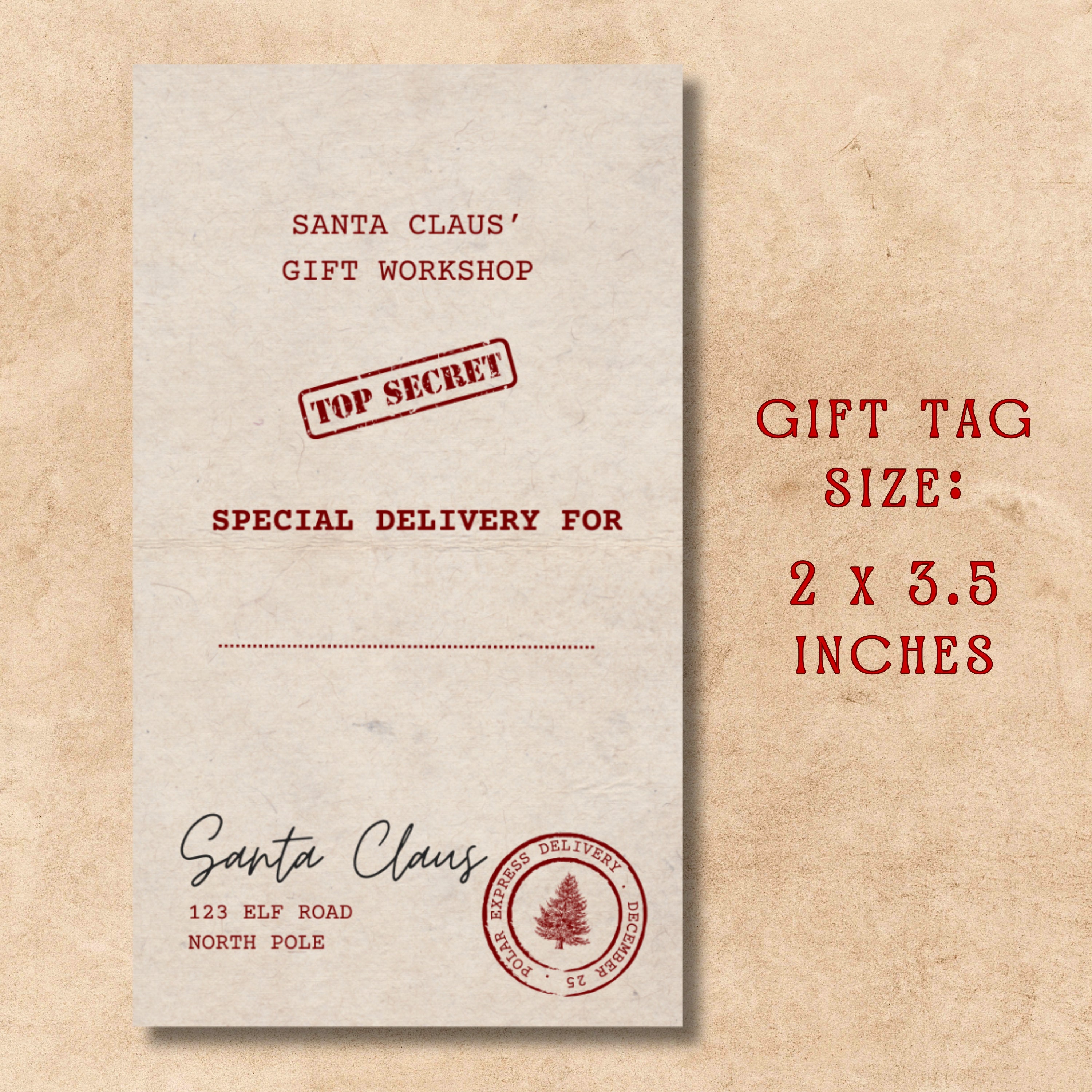 Printable Vintage Style Christmas Gift Tags Retro Gift Tags Form Santa ...