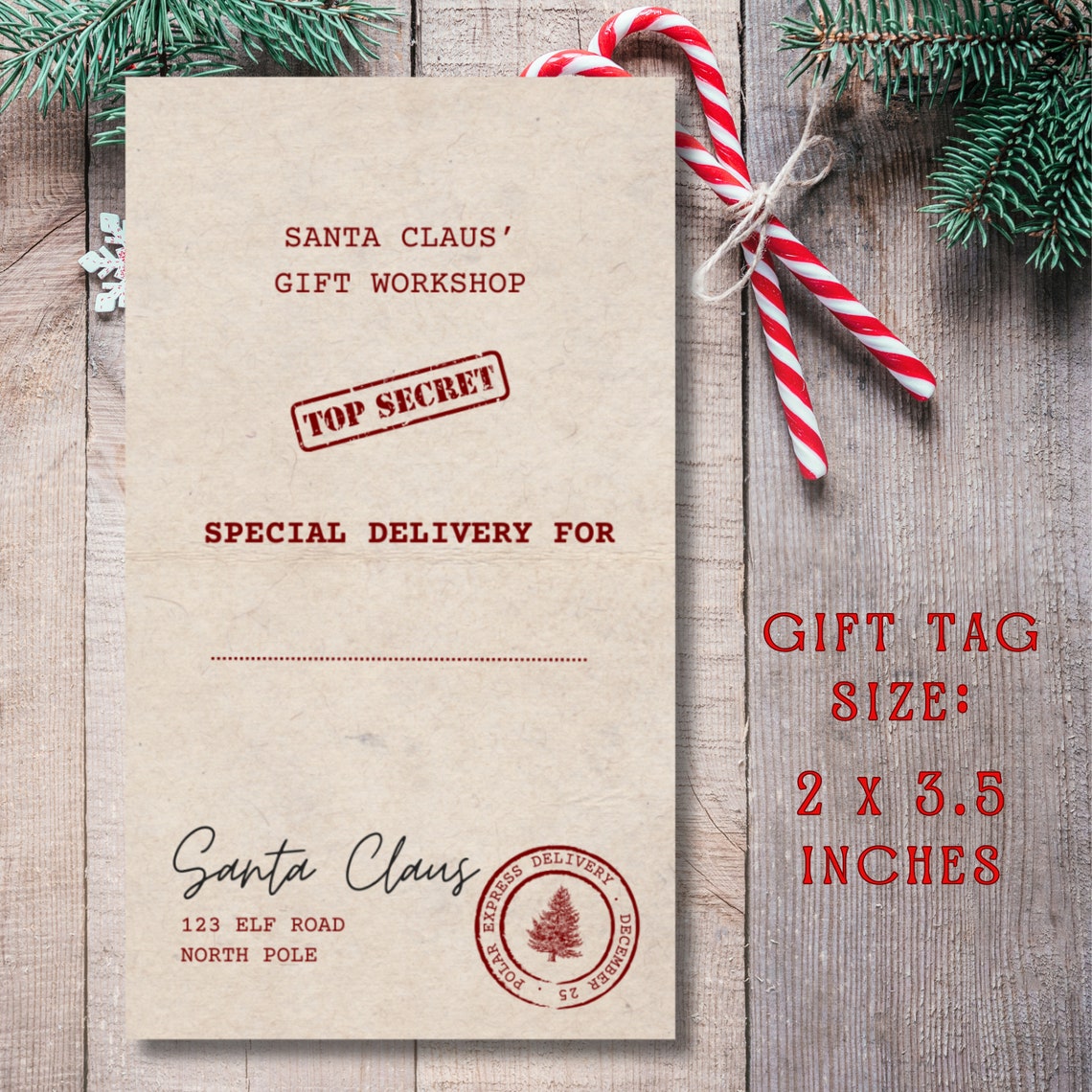 Printable Vintage Style Christmas Gift Tags Retro Gift Tags Form Santa ...