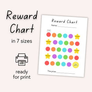 Printable Kids Reward Chart, Toddler Reward Chart, Children Routine Chart
