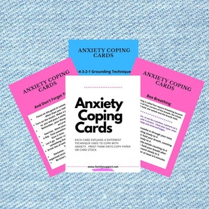 Angst coping kaarten/angst verlichting/zelfhulp werkboek/angst tracker/angst dagboek/afdrukbare angst werkboek voor volwassenen en tieners