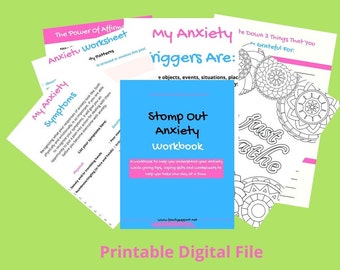 Stomp out anxiety/Anxiety Relief/Self-Help Workbook/Anxiety Tracker/Anxiety Journal/Printable Anxiety Workbook for Adults and Teens/workbook