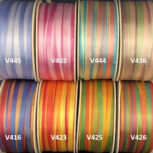Pure 4 mm Variegated Silk Ribbons, 1 Yard of One Color (select colors and number of yards) - approximately 1/8 inch.