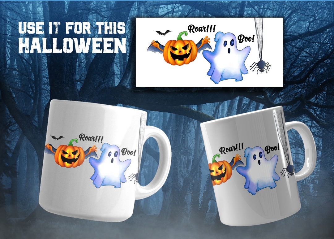 Halloween Mug Template Design Cup Wrappers Halloween Mug Etsy