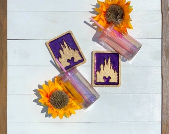 Rapunzel Inspired Glitter Coasters Set of 4 || Tangled Inspired Coasters