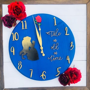 Enchanted Rose Clock || Tale as Old as Time Clock