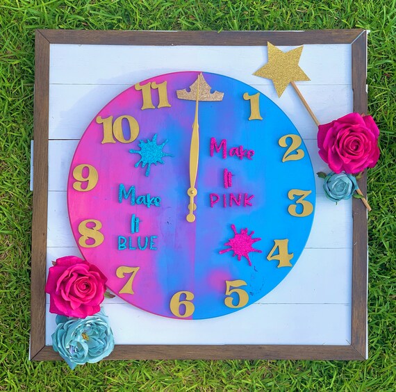 Make It Pink Make It Blue Clock Sleeping Beauty Inspired Etsy