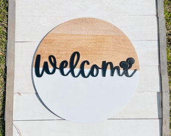 Disney Inspired Welcome House Sign || Disney Housewarming Gift || Welcome Mickey Entry Sign