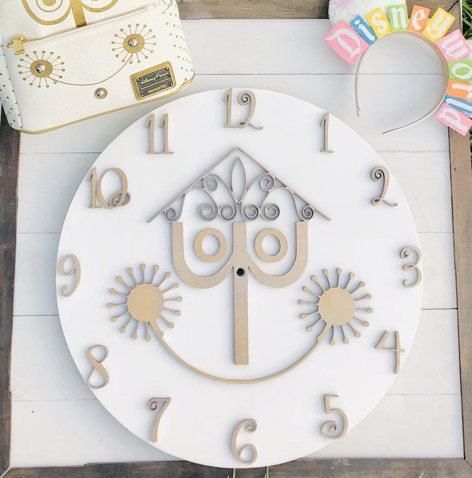 Gold Its A Small World Clock Small World Ride Clock Etsy