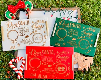 Mickey Santa Milk and Cookies Tray || Custom Milk and Cookie Tray for Santa || Christmas Tray