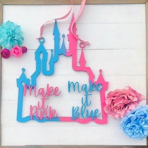 Make It Pink Make It Blue Castle Sign  || Sleeping Beauty Inspired Sign || Aurora Nursery Sign