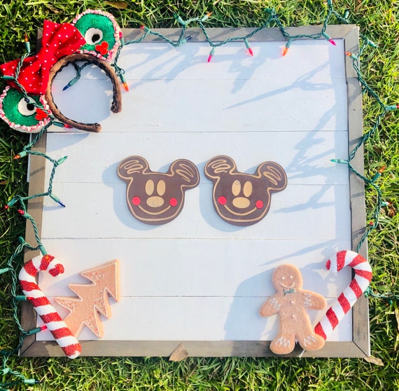 Mickey Gingerbread Coasters Set of 4 || Mickey Christmas Coasters || Disney Christmas Coasters
