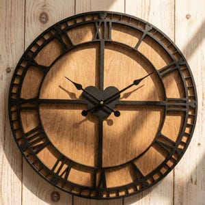 Hidden Mickey Farmhouse Wall Clock – Disney-Inspired Wooden Clock, Rustic Home Decor, Handmade Farmhouse Clock