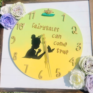 Princess and the Frog Clock || Princess Tiana Clock || Princess Nursery Clock || Fairytale Nursery Clock